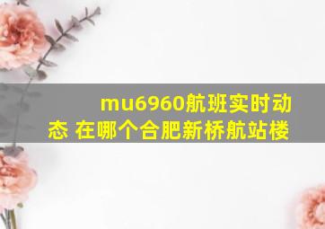 mu6960航班实时动态 在哪个合肥新桥航站楼